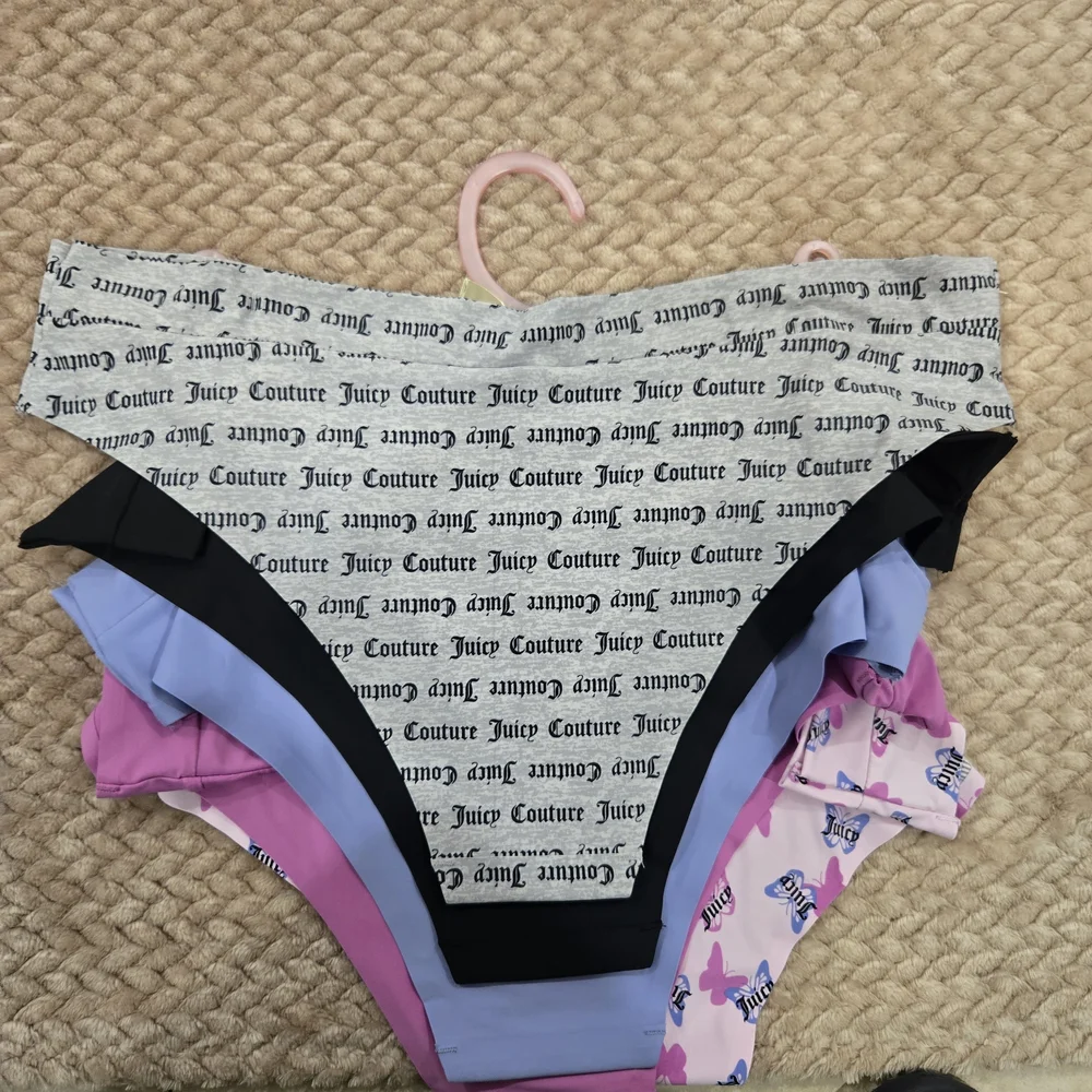 Juicy Couture Bikini Hipsters Underwear Logo Pack of 5 Size XL No Panty Lines